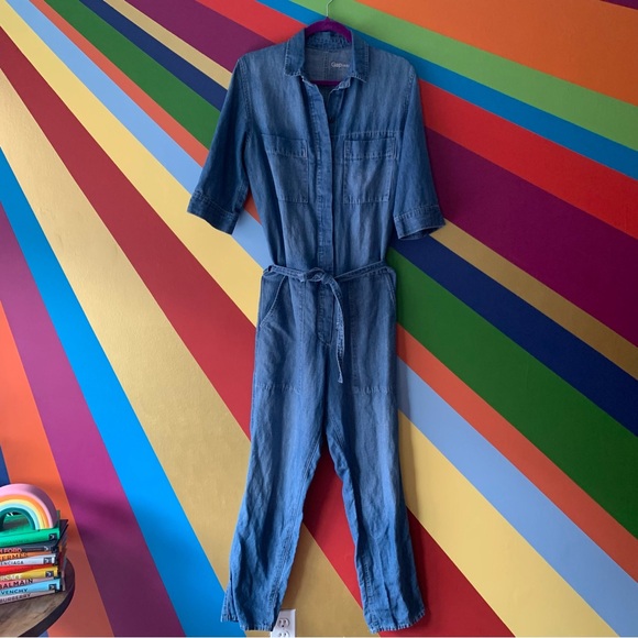 Gap 1969 Premium Linen Denim Jumpsuit | Size M - Picture 4 of 11